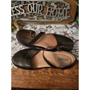 Bjorndal Brown Chunky Mary Jane Shoes 7.5 Round Toe  Buckle Boho Comfy Retro